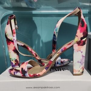 Dream Pairs Women's Colorful Floral Heels